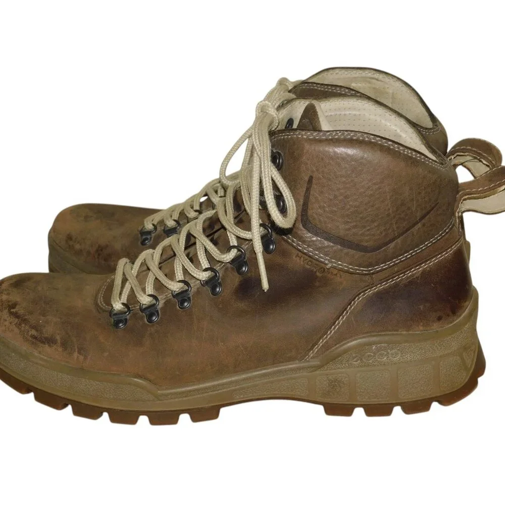 ECCO Track Genuine Footwear Leather Lace-Up Ankle Boots Hiking Work Chore Size 9